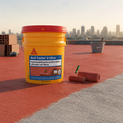 SIKA ACRYLIC ROOF WATERPROOFING 5 YEARS ULTRA RED 18 LT
