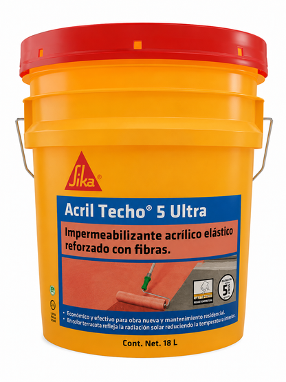 SIKA ACRYLIC ROOF WATERPROOFING 5 YEARS ULTRA RED 18 LT