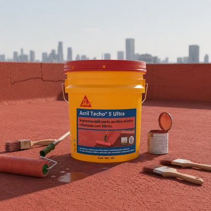 SIKA ACRYLIC ROOF WATERPROOFING 5 YEARS ULTRA RED 18 LT