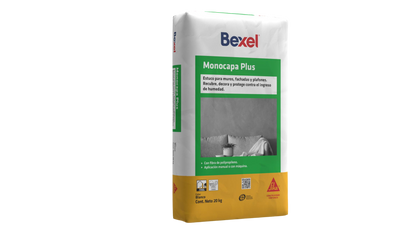 ESTUCO PARA MURO FACHADAS Y PLAFONES BEXEL ESTUKO MONOCAPA PLUS BCO 20KG