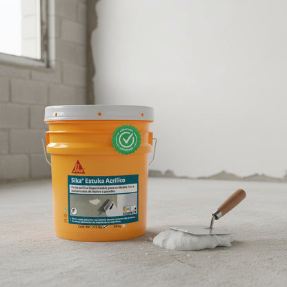 ESTUCO EN PASTA SIKA ESTUKA ACRILICO F BLANCO CUBETA 27 KG