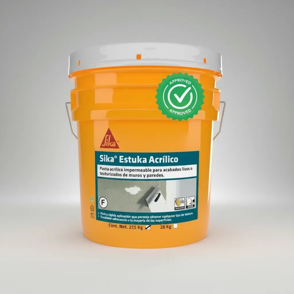 ESTUCO EN PASTA SIKA ESTUKA ACRILICO F BLANCO CUBETA 27 KG