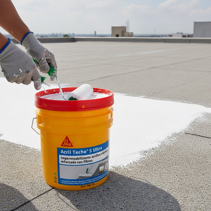 IMPERMEABILIZANTE ACRÍLICO SIKA ACRIL TECHO 5 AÑOS ULTRA BLANCO 18 LT